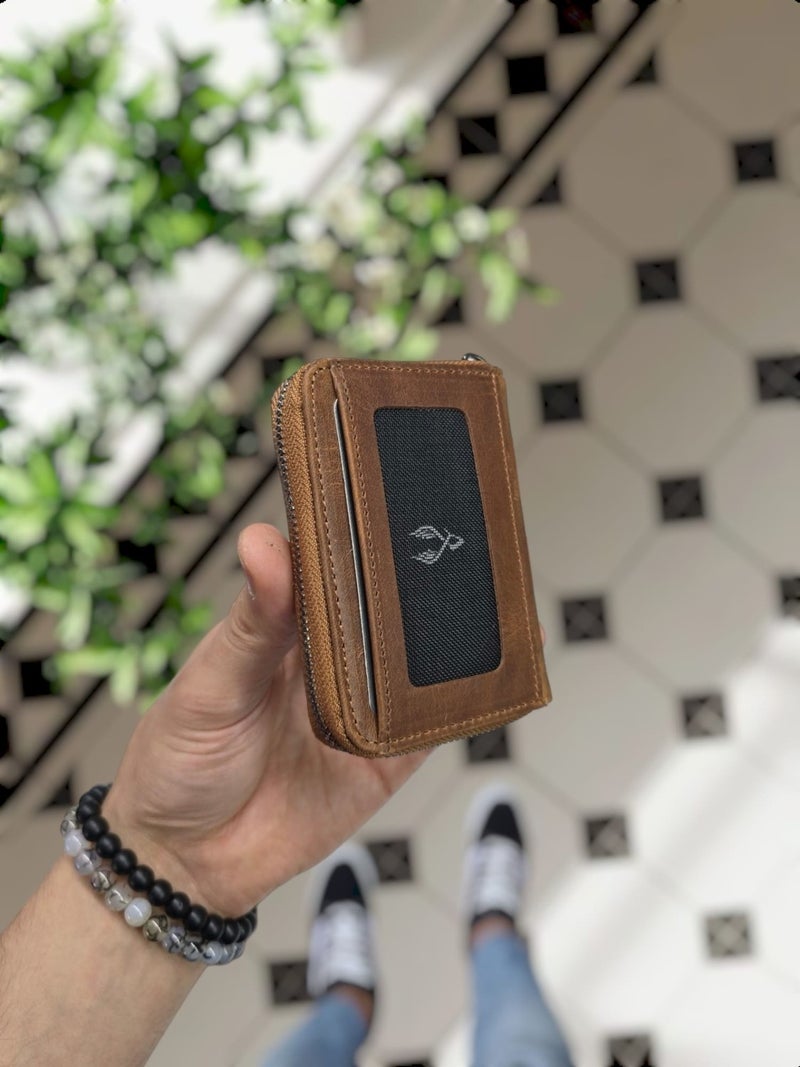 VISSO 661 Zippered Credit Card Holder Model Genuine Leather Bag Personalized Card Holder Wallet For Men & Women  - Image 4