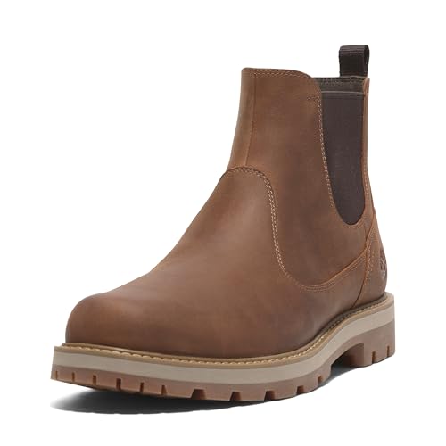 Timberland حذاء تشيلسي متوسط من تيمبرلاند للرجال، لون صدئ، جلد كامل، مقاس 13 متوسط - Image 1