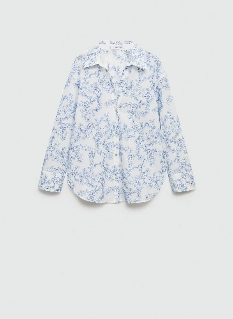 MANGO Shirt With Floral Embroidery