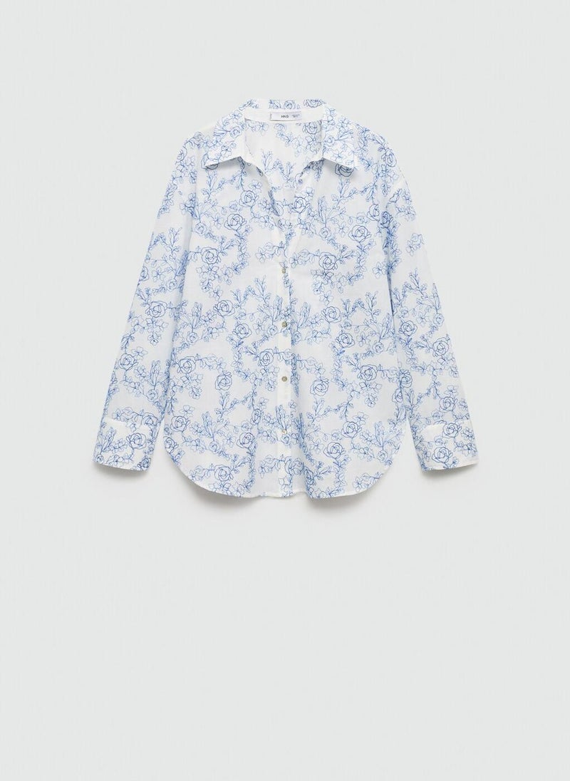 MANGO Shirt With Floral Embroidery  - Image 5