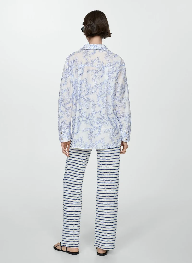 مانجو Shirt With Floral Embroidery