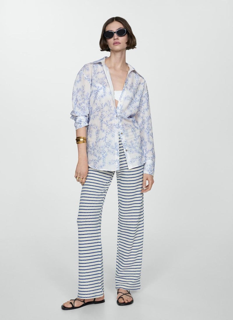 MANGO Shirt With Floral Embroidery  - Image 4
