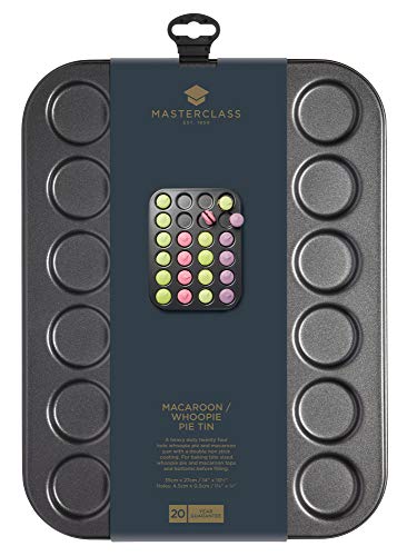 MasterClass KCMCHB82 Macaron Baking Tray/Whoopie Pie Tin with PFOA Non Stick, 24 Holes, Robust 1 mm Carbon Steel, 35 x 27 cm, Grey - Image 2