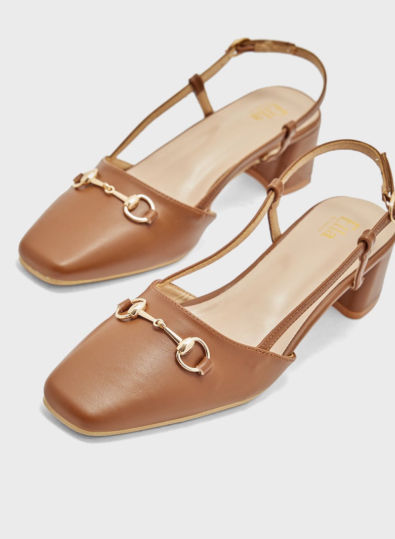 ايلا حذاء بكعب معدني بحزام خلفي - Image 4