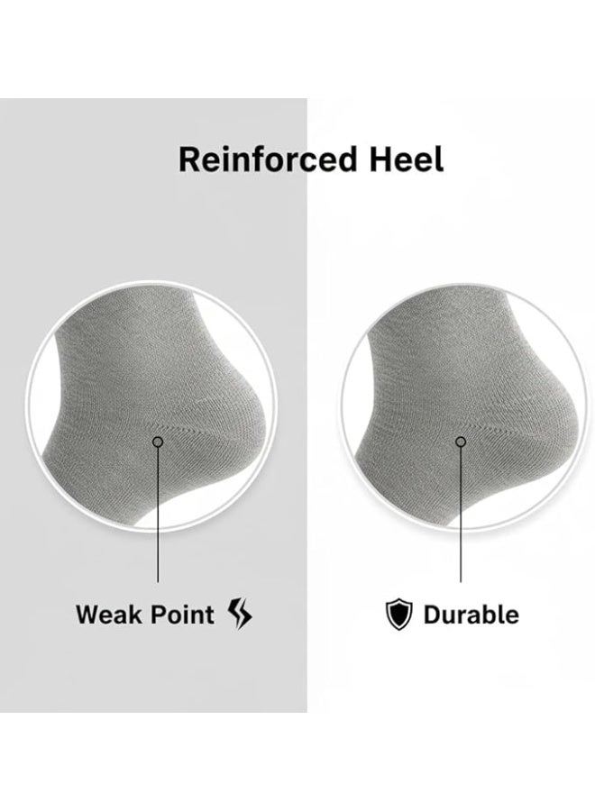 Mens Dress Socks, 6 Pairs Seamless Toe Soft Comfortable Combed Cotton Many Colors Long Mid Calf Crew Mens Socks Reinforced Heel n Toe - Image 4