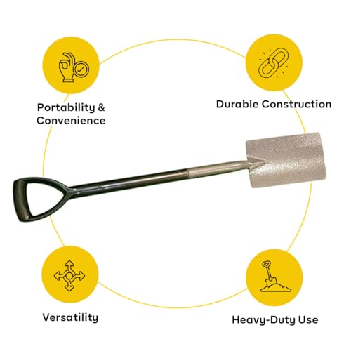 Yuvcon Shovel for Digging, Made of Metal for Heavy-Duty use, Lightweight, Easy to Carry Shovel for Gardening & Agriculture Digging Tool (Rectangle) - Image 3