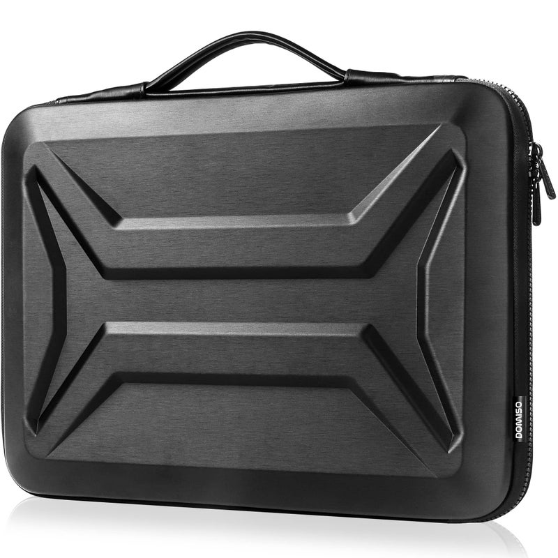 DOMISO 15.6-16 Inch Laptop Hard Case, Waterproof Shockproof Hard Shell Laptop Sleeve Protective Carrying Case with Retractable Handle for Macbook Pro/Lenovo IdeaPad Legion/HP ENVY/Dell XPS,Black - Image 1