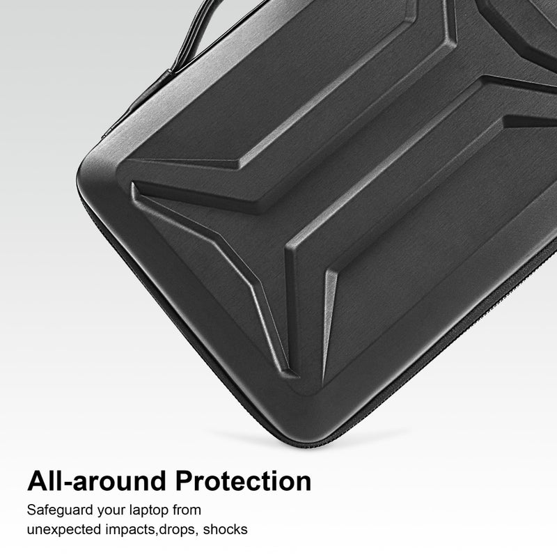 DOMISO 15.6-16 Inch Laptop Hard Case, Waterproof Shockproof Hard Shell Laptop Sleeve Protective Carrying Case with Retractable Handle for Macbook Pro/Lenovo IdeaPad Legion/HP ENVY/Dell XPS,Black - Image 3