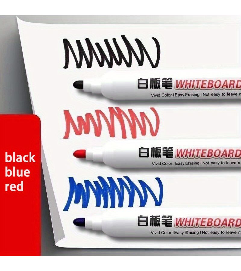 12 Pcs Black Erasable Whiteboard Marker Pens for Office School Teaching - Image 5