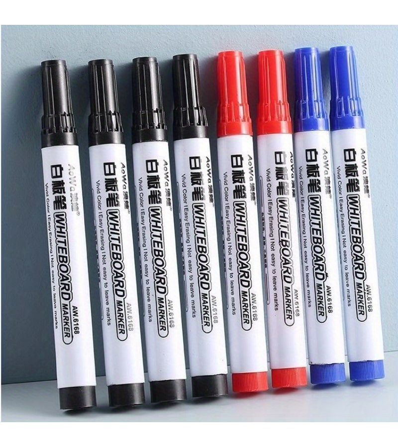 12 Pcs Black Erasable Whiteboard Marker Pens for Office School Teaching - Image 1