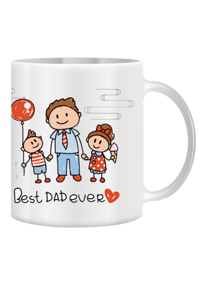 giftex Cartoon Character With Best Dad Mug White/Beige/Red