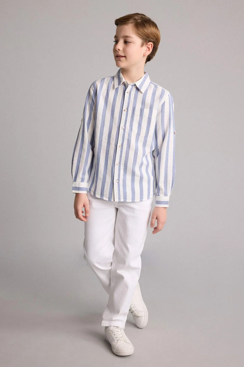 ديفاكتو Boy Regular Fit Printed Long Sleeve Shirt
