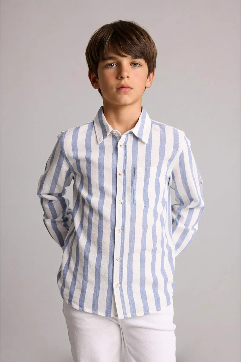 ديفاكتو Boy Regular Fit Printed Long Sleeve Shirt