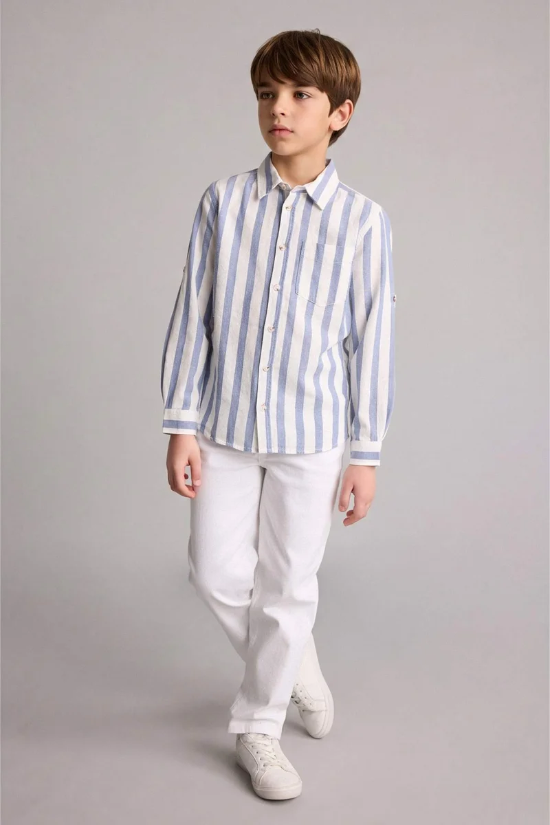 ديفاكتو Boy Regular Fit Printed Long Sleeve Shirt