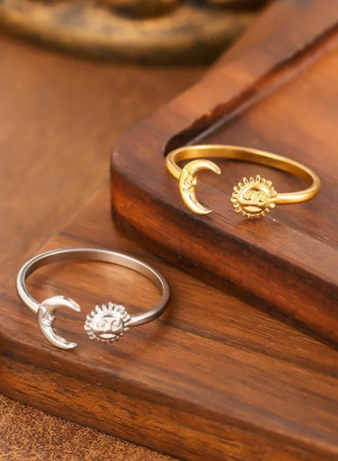 Take Two  Silver Sun and Moon Ring for Women | Best Price UAE