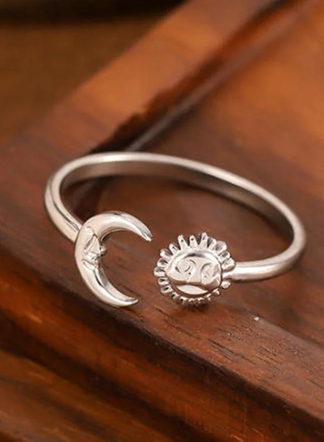 Take Two  Silver Sun and Moon Ring for Women | Best Price UAE