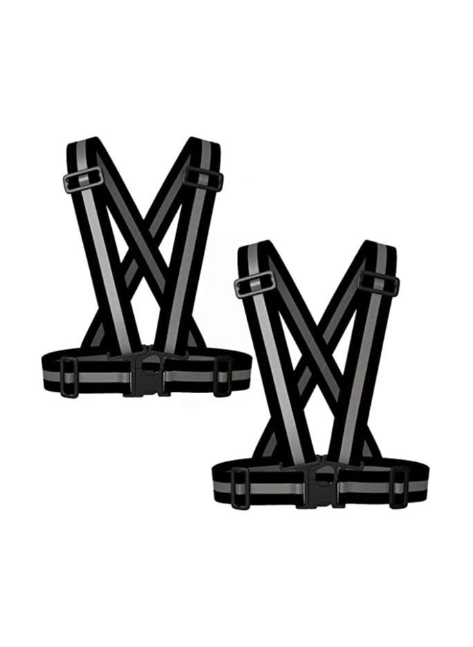 Rock Pow Reflective Vest (2Pack)Adjustable Lightweight Elastic Safety Vest Outdoor Gear  - Image 1