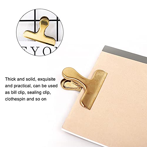 Fdit Brass Vintage Retro Clip Bill Holder with Stainless Steel - Golden T Clip - Image 5