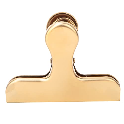 Fdit Brass Vintage Retro Clip Bill Holder with Stainless Steel - Golden T Clip - Image 1