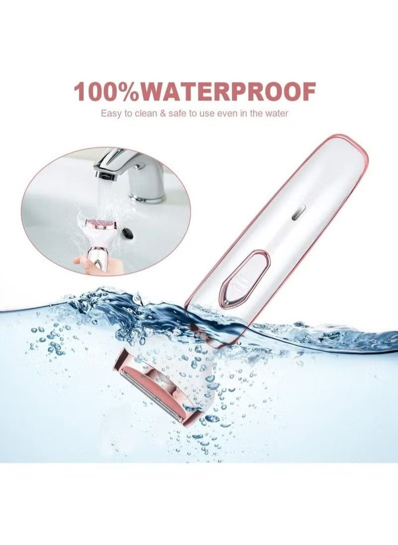 Generic - Lady Electric Shaver, Cordless 4 in 1 Electric Shaver for Women, Rechargeable Painless Electric Razor, Bikini Trimmer Wet and Dry Hair Removal, for Face Legs Underarm Nose and Eyebrow - Image 1