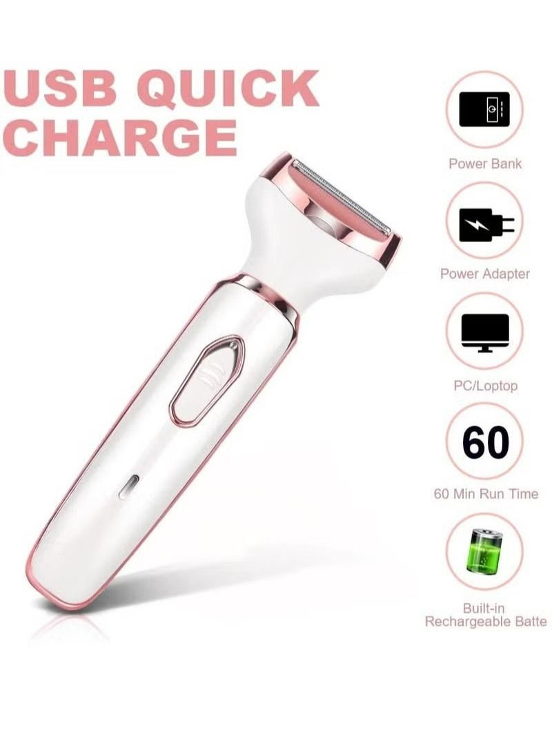 Generic - Lady Electric Shaver, Cordless 4 in 1 Electric Shaver for Women, Rechargeable Painless Electric Razor, Bikini Trimmer Wet and Dry Hair Removal, for Face Legs Underarm Nose and Eyebrow - Image 1