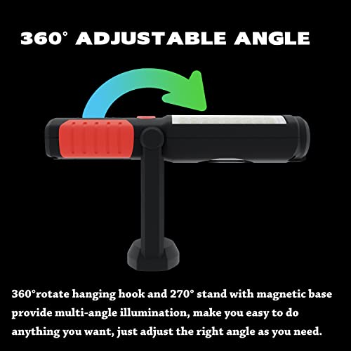 Wolfteeth 36+5 LED Torch Inspection Lamp Camping Light,Hands-Free Garage Workshop Flashlight for Auto,Emergencies with Adjusting Stand, Hanging Hook and Magnet Base - Image 4
