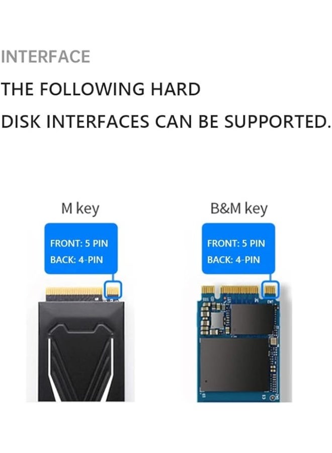 NVMe SSD Enclosure – M.2 NVMe to USB-C Adapter – 10Gbps High-Speed USB 3.1 Gen2 External Drive Box for M-Key PCIe SSD - Image 3