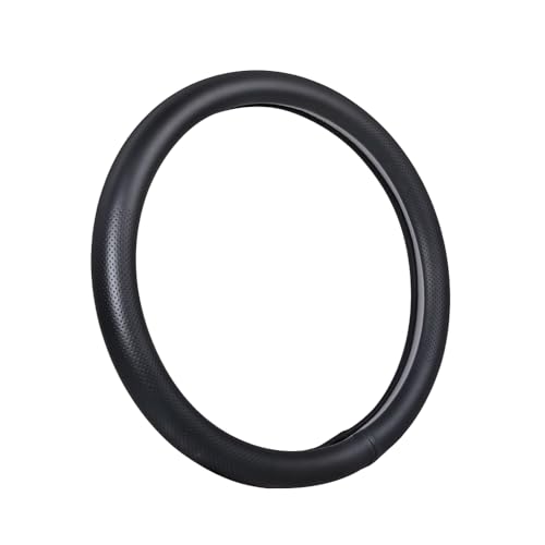 VARGTR Car Steering Wheel Cover,Universal 15 Inch Premium Leather Car Steering Wheel Cover,Best Grip,Perforated Design,Breathable,Non-Slip,Sweat-Absorbent,Warm in Winter and Cool in Summer (Black) - Image 1