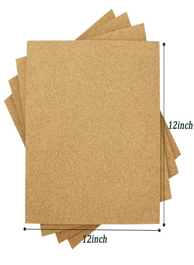 CRCHOM Cork Board Tiles 12"x12" - 1/2" Thick 4 Pack Cork Board Square Bulletin Boards Self Adhesive Corkboards for Walls Pin Boards Corkboards for Office Home School Decor - Image 2