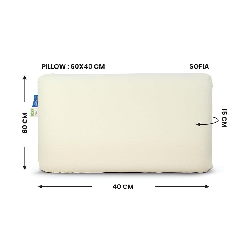 Bounce Rest Bounce Rest Natural Latex Organic Pillow Designed for Side and Back Sleepers who Need Extra Height and Neck Support with GOLSfor Latex and GOTSfor Cotton Cover Certified Model Sofia - Image 4