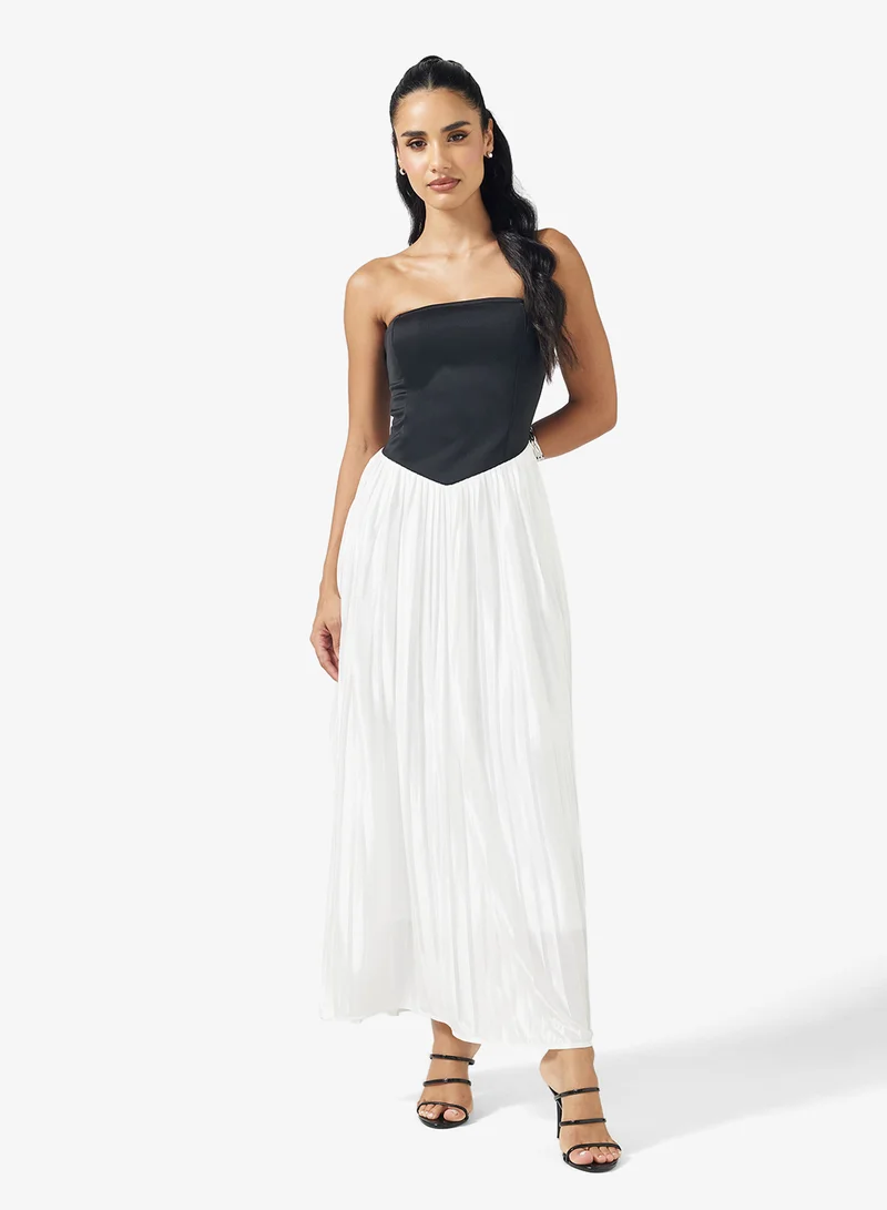 Ginger Bandeau Monochrome Dropwaist Dress