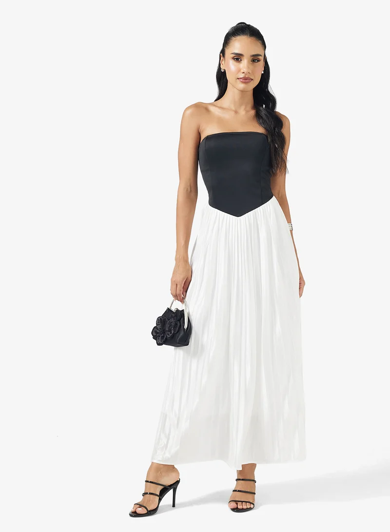 Ginger Bandeau Monochrome Dropwaist Dress