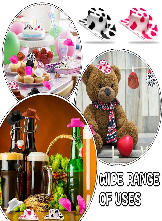 PPXMEEUDC 30PCS Plastic Mini Western Cowboy Cowgirl Hat Cute Miniature Hat for Party Accessories Toy Doll Dress Up Play House Games - Image 3