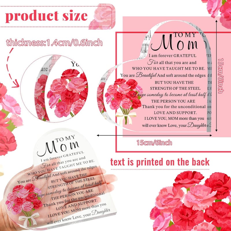 Yulejo هدية يوليجو على شكل قلب من الأكريليك للأم - Image 3