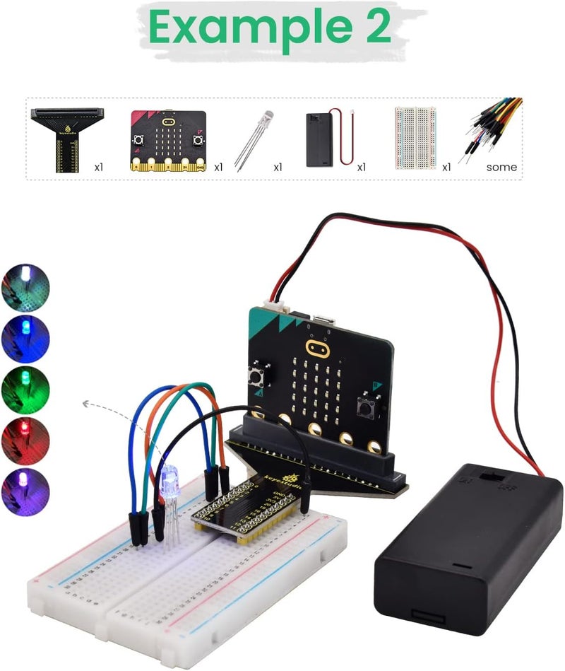 Keyestudio Microbit Basic Starter Kit for BBC Micro:bit V2 Accessories STEM Kit Coding for Kids Beginners (Micro:bit V2.21 Included) - Image 5