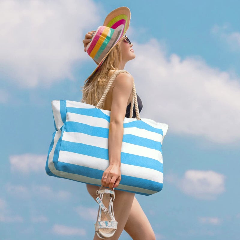Becokan Beach Bags for Women Large Waterproof Beach Tote Bag Zipper Beach Bags Waterproof Sandproof Swim Pool Bag Large Tote - Image 5