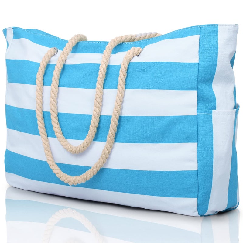 Becokan Beach Bags for Women Large Waterproof Beach Tote Bag Zipper Beach Bags Waterproof Sandproof Swim Pool Bag Large Tote - Image 1