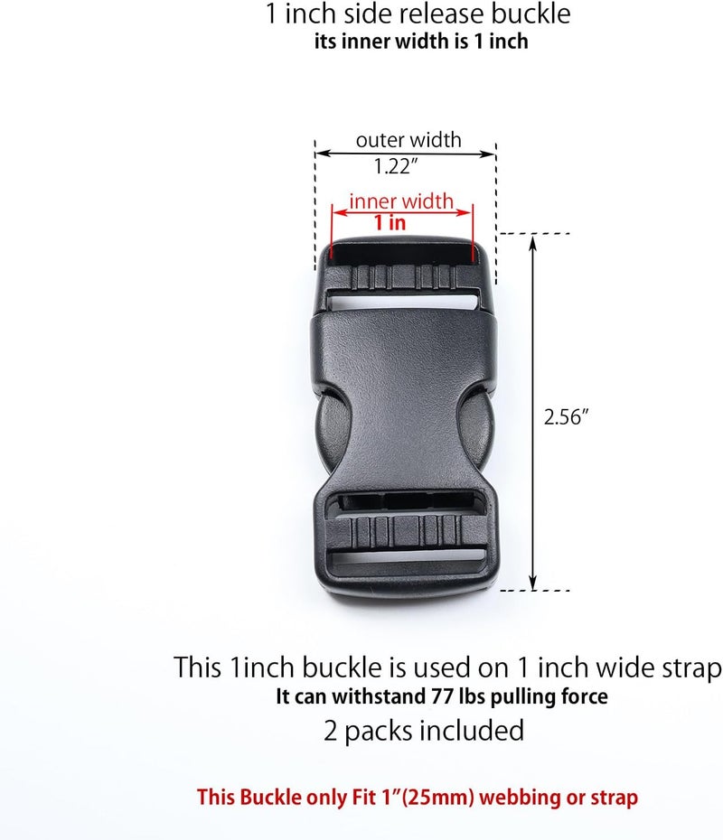 Baitoo Quick Side Release Buckle, Heavy Duty Plastic Snap Buckle Clip Clasp Fasteners for Backpack Strap - Image 2