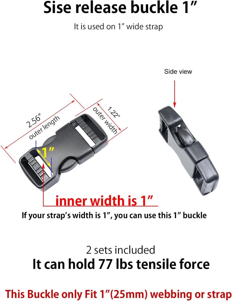 Baitoo Quick Side Release Buckle, Heavy Duty Plastic Snap Buckle Clip Clasp Fasteners for Backpack Strap - Image 4