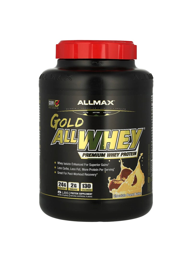 Allmax GOLD ALLWHEY, Premium Whey Protein, Chocolate Peanut Butter, 5 lbs (2.27 kg)