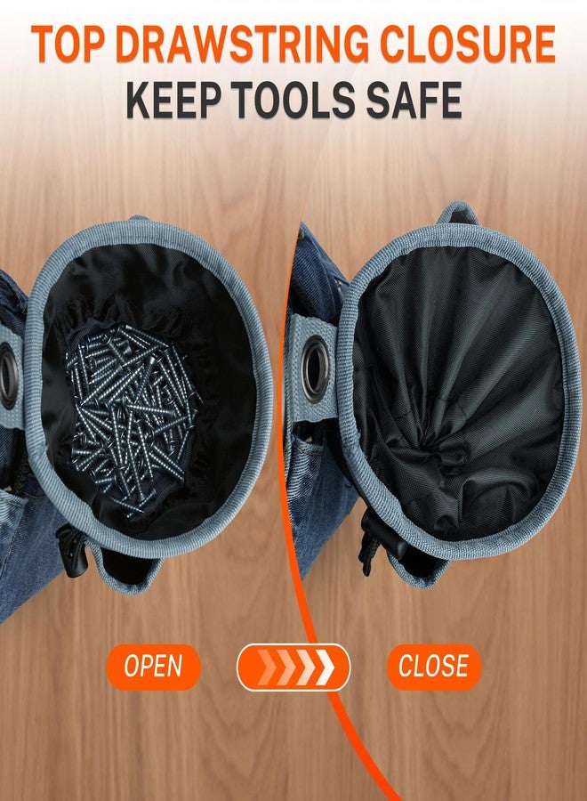 MELOTOUGH Mini Tool Pouch | Single Clip-On Screw & Nail Pouch | 6” with Side Pockets | 600D Nylon for Electrician, Carpenter - Image 5