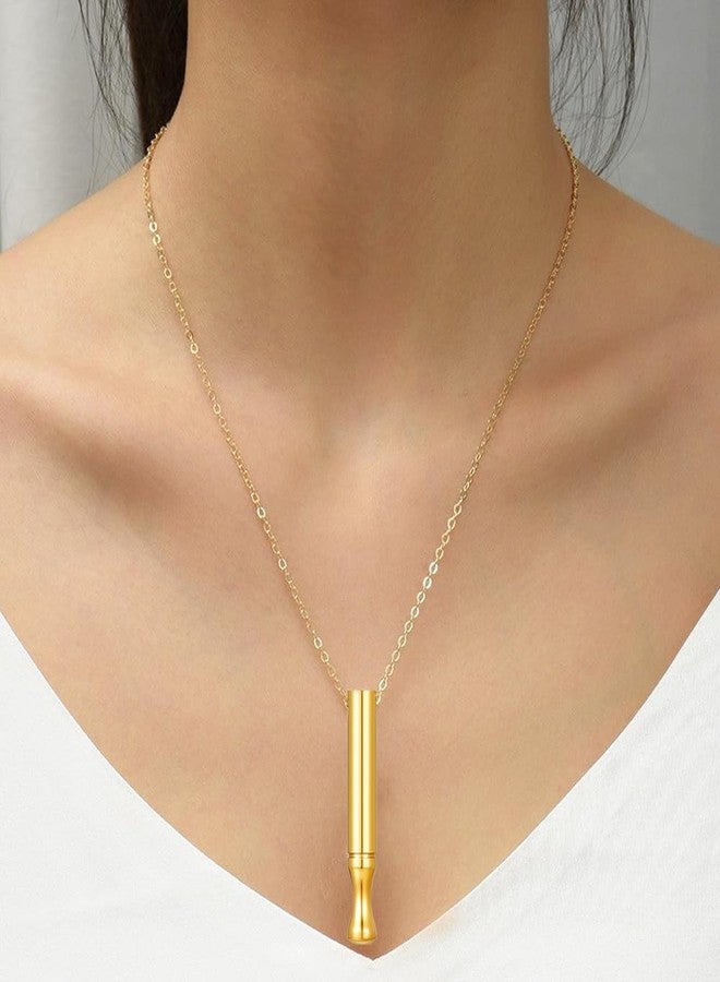 GulCean Jemant Breathing Necklace For Habitual Breath Practice, Stainless Steel Heart Wing Zirconia Meditation Mindfulness and Relaxation Breathing Necklace For Anxiety Men Women (Gold Black) - Image 4