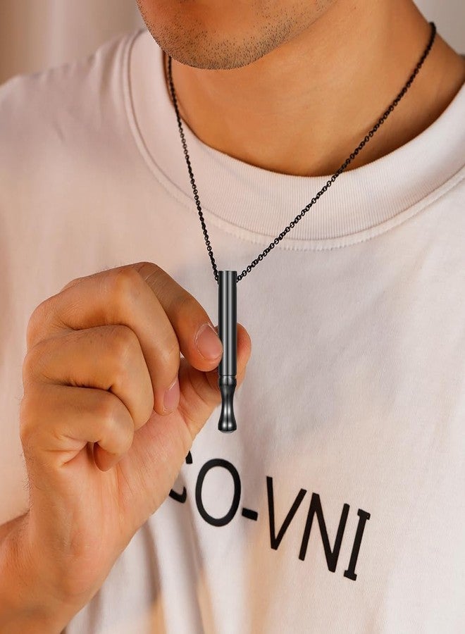 GulCean Jemant Breathing Necklace For Habitual Breath Practice, Stainless Steel Heart Wing Zirconia Meditation Mindfulness and Relaxation Breathing Necklace For Anxiety Men Women (Gold Black) - Image 3