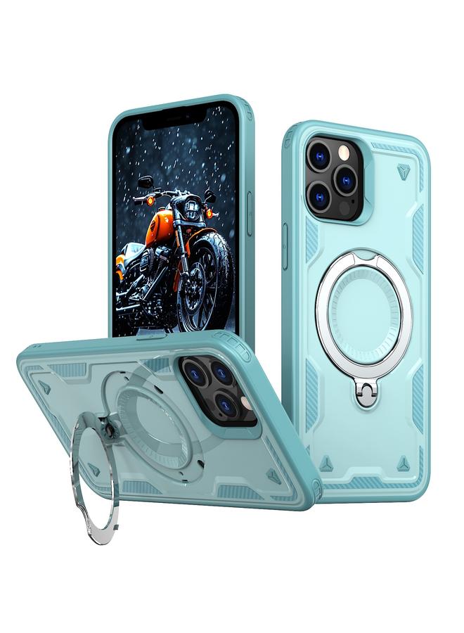 زبون جراب لهاتف iPhone 12 Pro PC Hybrid TPU Armor MagSafe Ring Holder جراب هاتف - Image 1