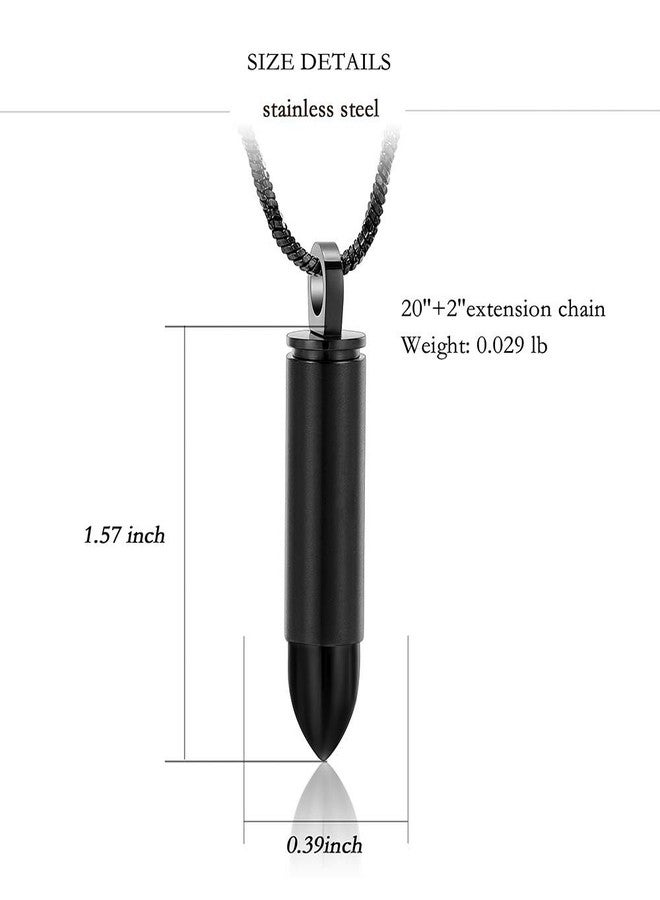 Yinplsmemory Cremation Jewelry for Ashes Locket Deer Bullet Pendant Urn Necklace for Ashes Keepsake Memorial Jewelry for Ashes for Dad Papa - Image 2