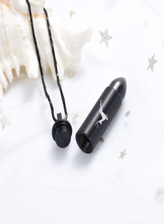 Yinplsmemory Cremation Jewelry for Ashes Locket Deer Bullet Pendant Urn Necklace for Ashes Keepsake Memorial Jewelry for Ashes for Dad Papa - Image 4