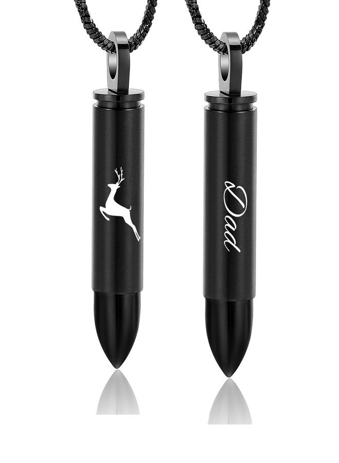 Yinplsmemory Cremation Jewelry for Ashes Locket Deer Bullet Pendant Urn Necklace for Ashes Keepsake Memorial Jewelry for Ashes for Dad Papa - Image 1