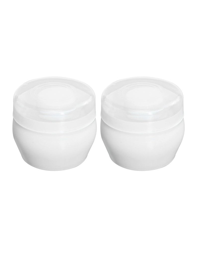 Oasisgalore 2 Sets Soft Powder Puff with Case – Face and Body Powder Container for Newborns (White).  - Image 1
