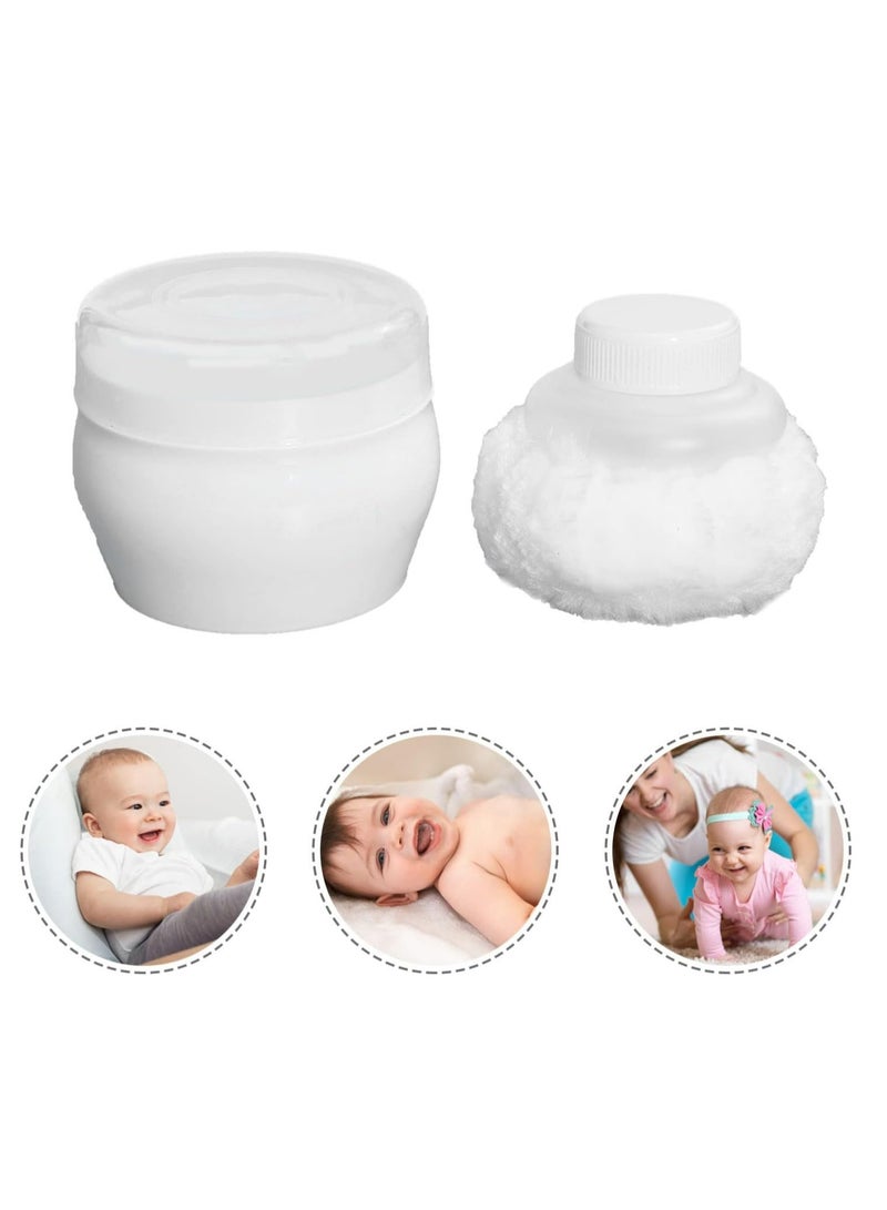Oasisgalore 2 Sets Soft Powder Puff with Case – Face and Body Powder Container for Newborns (White).  - Image 3