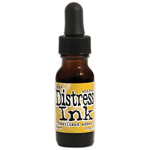 Ranger Tim Holtz April Distress Ink Re-Inker, 0.5 oz, Fossilized Amber - Image 1